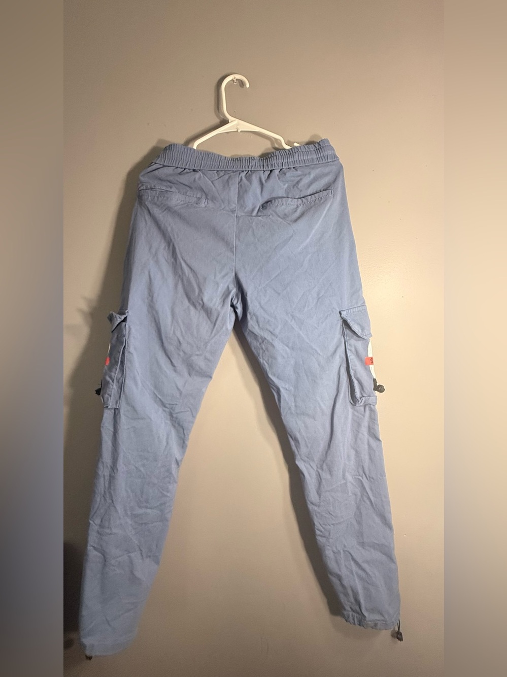 Men's Sky Blue Cargo Pants with Utility Pockets - Picture 2 of 9